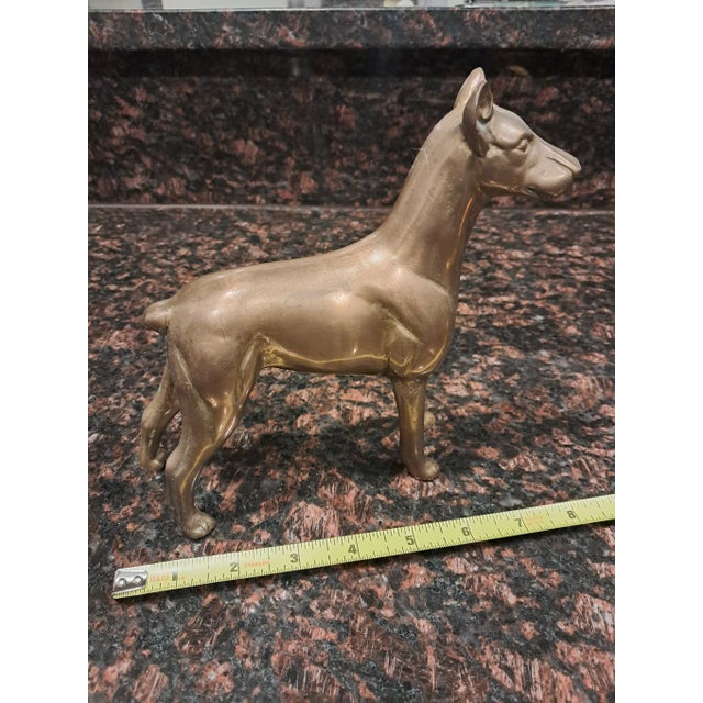 1970s Solid Brass Doberman Dog For Sale - Image 4 of 5