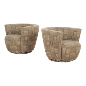 Pair of Swivel Set Lounge Chairs by Thayer Coggin
