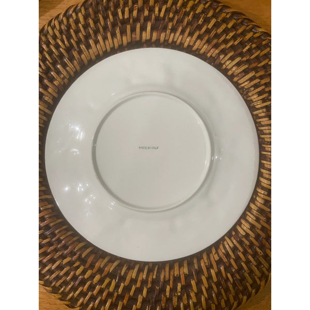 Hollywood Regency Vintage Les Ottomans Le Tigre Hand Painted Italian Ceramic Plates- Set of 2 For Sale - Image 4 of 9