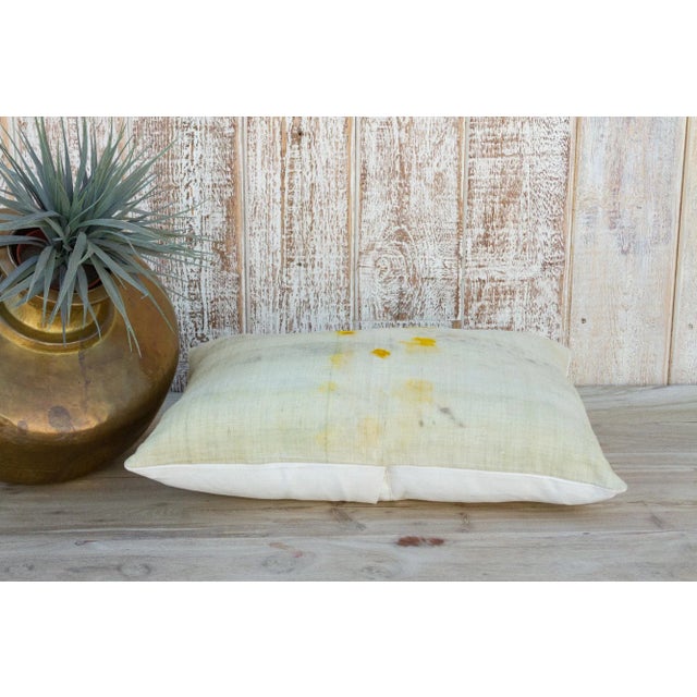 Textile Vintage Rihon Tie Dyed Organic Silk Lumbar Pillow For Sale - Image 7 of 11