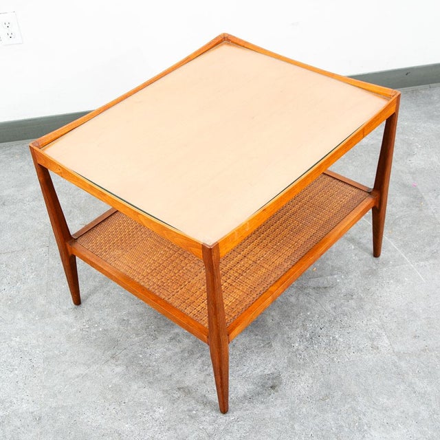 Mid Century Modern Side End Table Walnut Heritage Henredon Vintage MCM Rectangle For Sale - Image 10 of 12