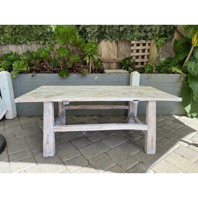 Antique Elm Wood Coffee Table For Sale - Image 13 of 15