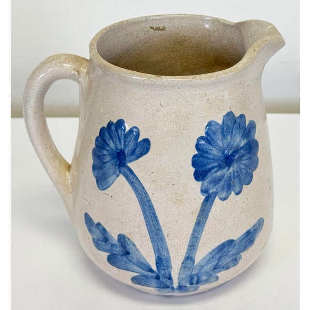 Antique McCoy Dandy Line Blue Daisy Design Stoneware For Sale - Image 9 of 13