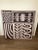 Large Mid Century abstract geometric painting on canvas. African tribal vibes and colors. Brown with an off-white creamy...