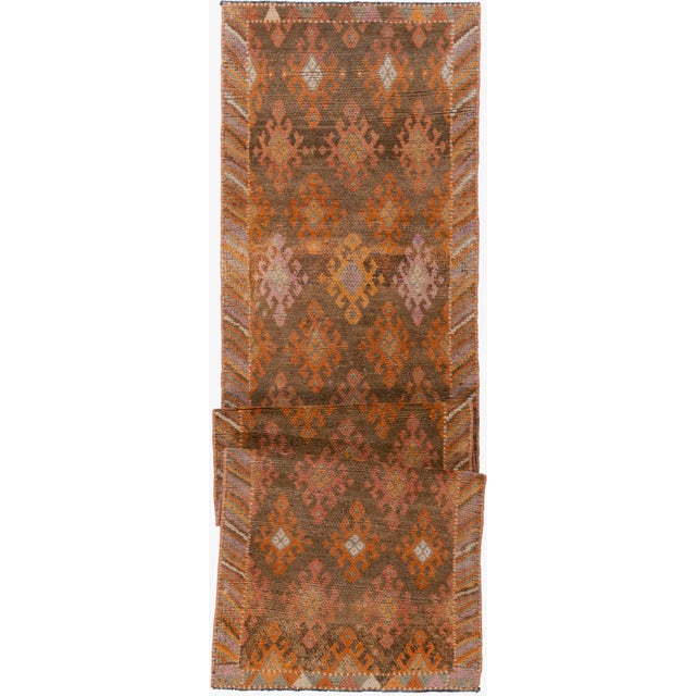 Turkish Vintage Circa 1940 Turkish Oushak Runner 2'10 X 11'11 For Sale - Image 3 of 4