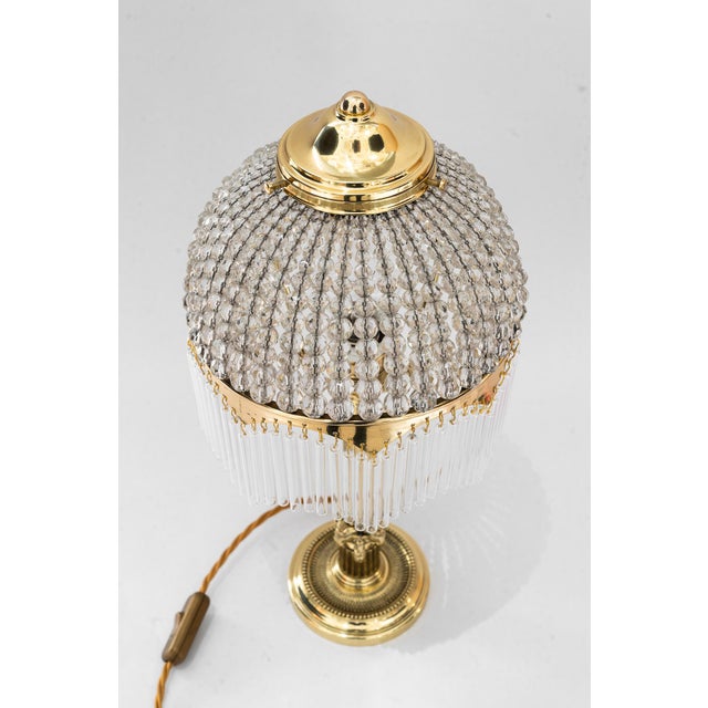 Art Deco Table Lamp with Cut Glass Shade and Glass Sticks, Vienna, Austria, 1920s For Sale - Image 15 of 18