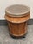 Woven Rattan Drum Side Table + Glass Top, Vintage For Sale - Image 10 of 12