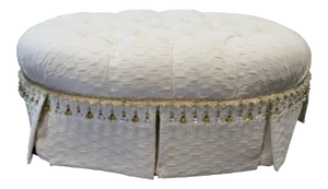 Modern Design Cream Tufted Crystal Ottoman