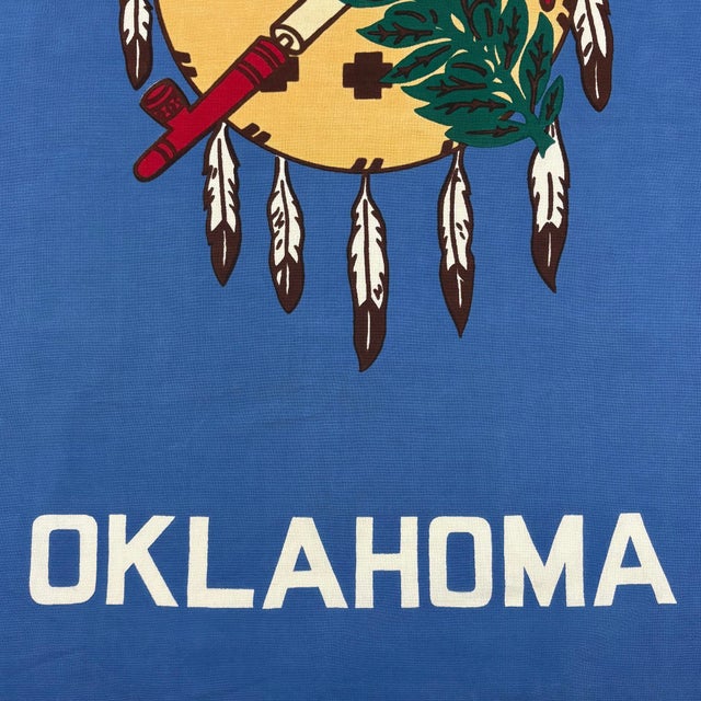 Textile Vintage Cotton State Flag of Oklahoma For Sale - Image 7 of 7