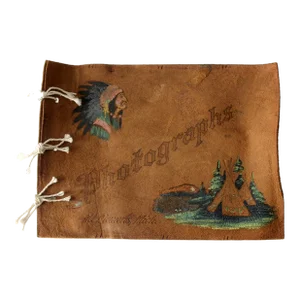 Vintage Painted Suede Souvenir Photo Album
