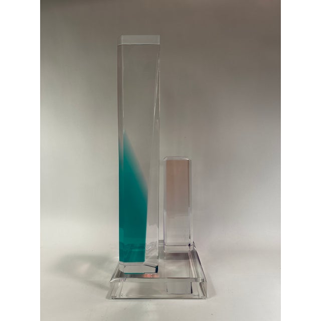 1990s Lucite Tower Sculpture by Shlomi Haziza - Signed For Sale In Chicago - Image 6 of 11