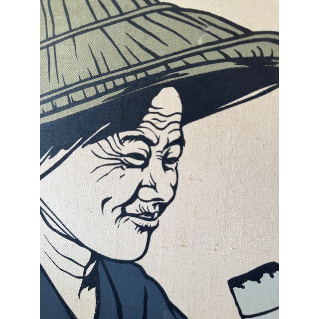 Mid 20th Century Vintage Asian Figural Textile Art Panels in Wood Frames – Pair For Sale - Image 5 of 12