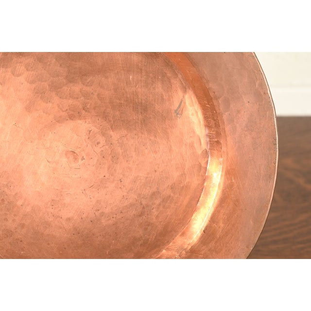 Roycroft Style Arts & Crafts Hammered Copper Charger Plate or Tray For Sale In South Bend - Image 6 of 12