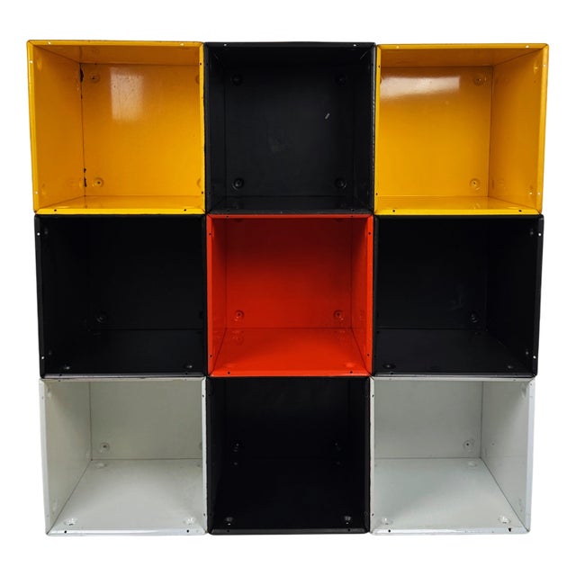 Box Modular Shelving System by Elio Martinelli, 1974, Set of 9 For Sale