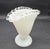Mid-Century Modern Vintage Fenton Clear Crest Ruffled Edge Milk Glass Fan Shaped Vase For Sale - Image 3 of 7