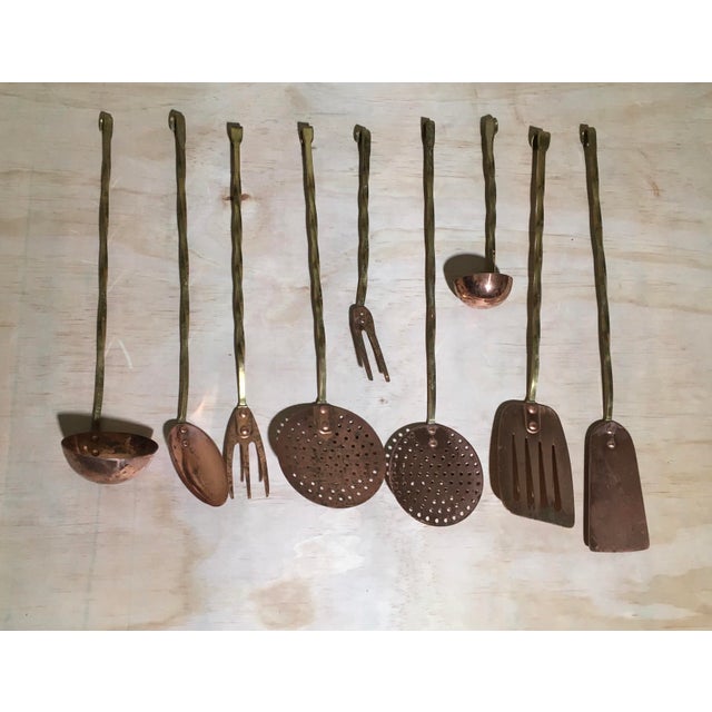 20th Century Copper and Brass Kitchen Utensils Set of 9 Chairish