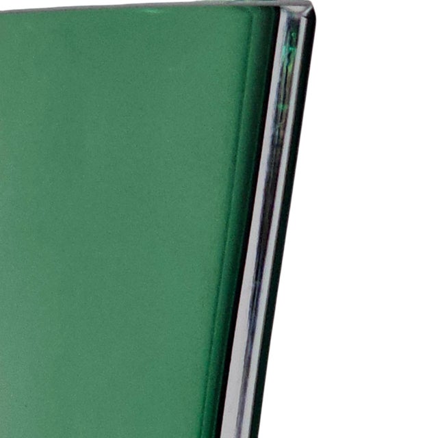 Signed Val Saint Lambert Emerald Green Cased Crystal Fluted Vase, Belgium 9.5" For Sale In San Francisco - Image 6 of 13