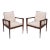 1960s Jens Risom Mid Century Walnut & Cream Occasional Chairs - a Pair For Sale