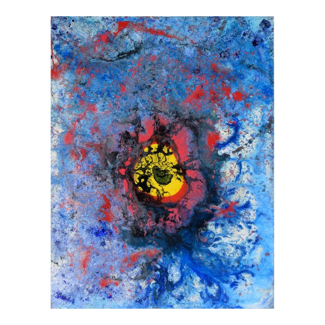 "Only in the Blue Night" Expressionist Composition in Acrylic on Canvas by Charles David Francis For Sale