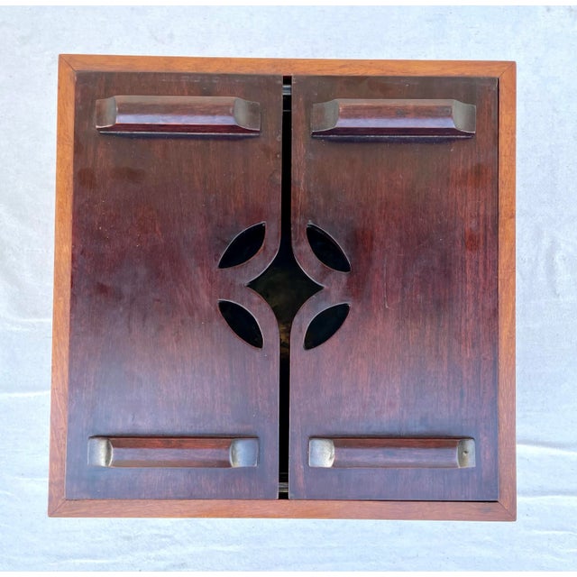 1950s Mid-Century Rosewood and Brass Beverage Ice Box Attributed to George Zee For Sale - Image 5 of 13