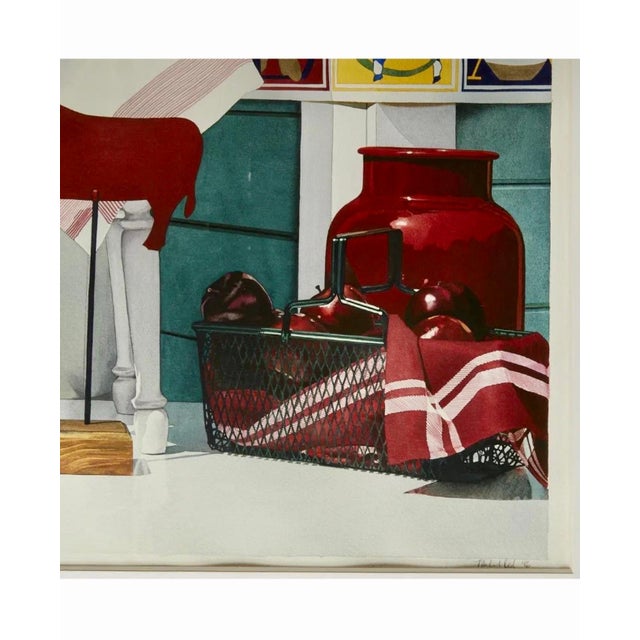 Michael Beck, Large Photo Realist Pop Art Watercolor Painting Children's Toys Teddy Bear Block, 1986 For Sale - Image 14 of 18