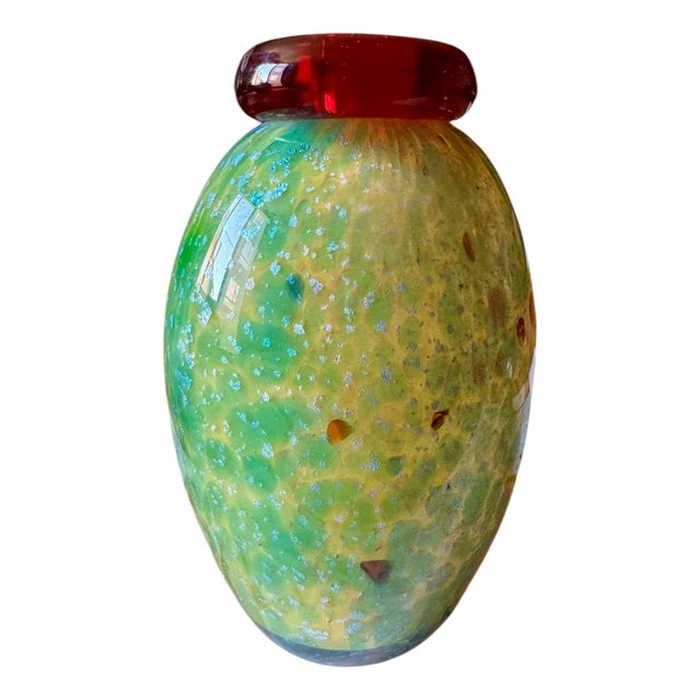 Murano Vase by Franco Moretti Signed for Made Murano Glass, 1980 For Sale