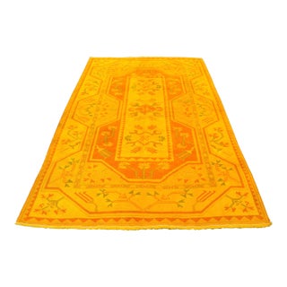 Vintage Mid Century Turkish Orange Rug For Sale