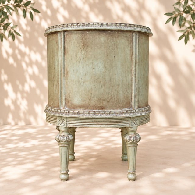 Early 20th Century Louis XVI Style Almond Green Bedside Tables, Set of 2 For Sale - Image 5 of 6