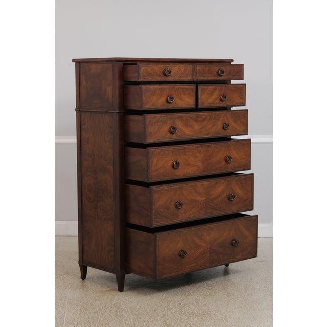 2010s Theodore Alexander 7 Drawer Mahogany High Chest For Sale - Image 5 of 13