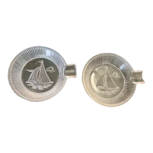Nautical Sailboat Etched Ashtrays - Set of 2