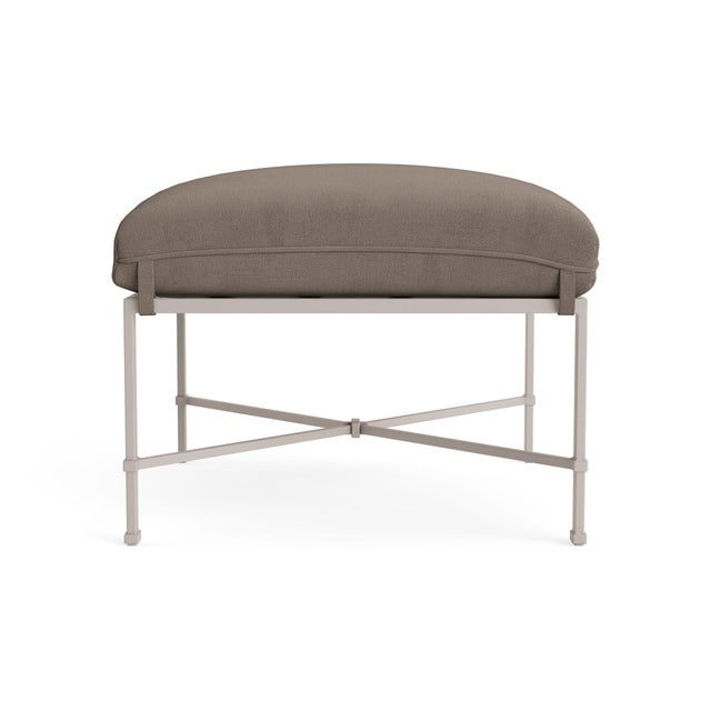 Brown Jordan Venetian Ottoman, Dove frame with Fusion Taupe fabric For Sale In Jacksonville, FL - Image 6 of 12