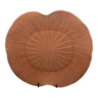 Vintage 15” Metlox Peach Apricot Lotus Poppytrail Platter For Sale