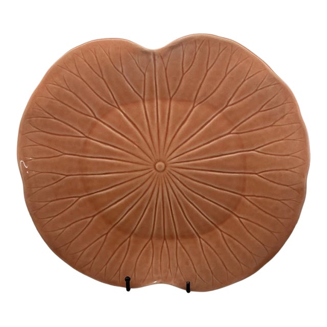 Vintage 15” Metlox Peach Apricot Lotus Poppytrail Platter For Sale