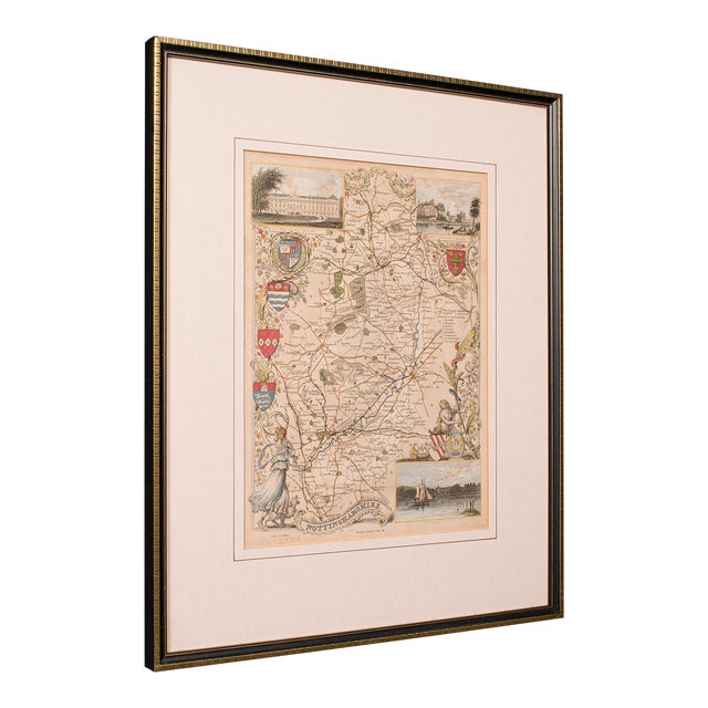 1850's Antique Nottinghamshire Map For Sale