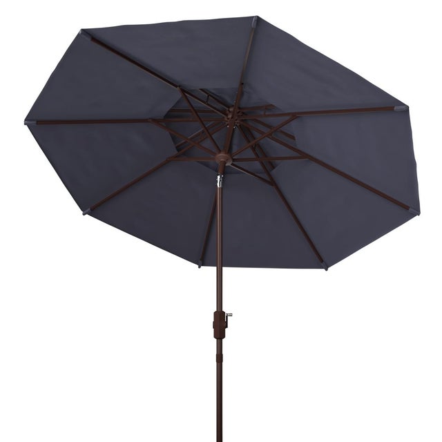 2020s Athens 9Ft Double Top Crank Umbrella, Navy For Sale - Image 5 of 6