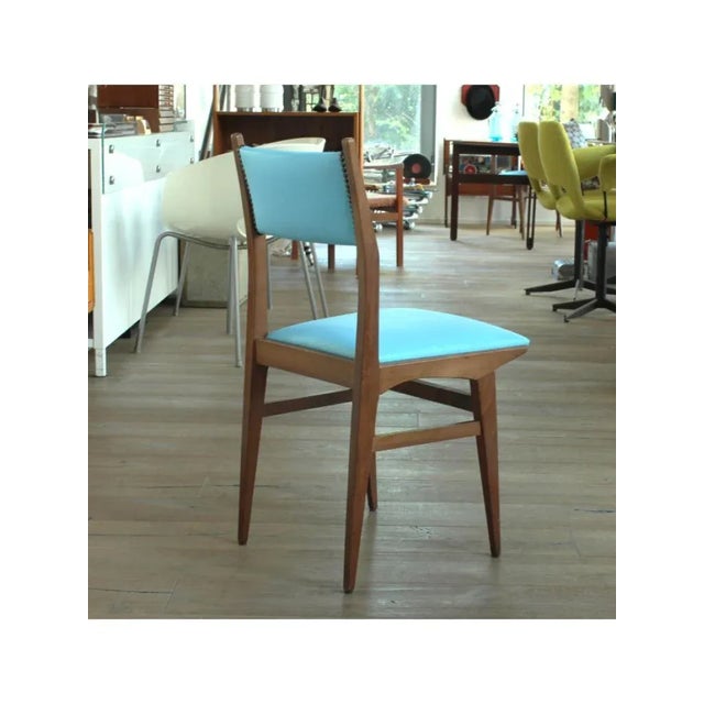 Blue Skai Chairs, 1960, Set of 4 For Sale - Image 9 of 16