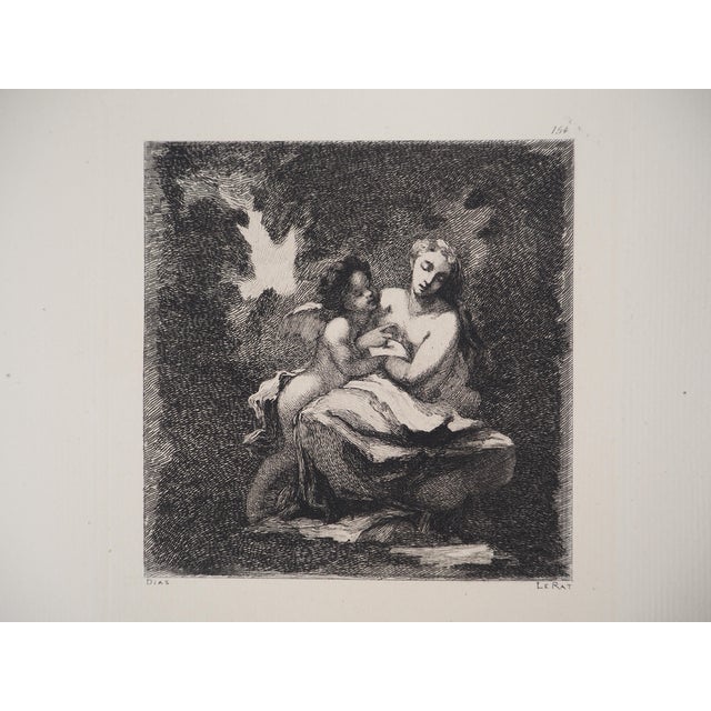 Narcisse Diaz De La Pena, Nymph and Love,1873, Engraving For Sale