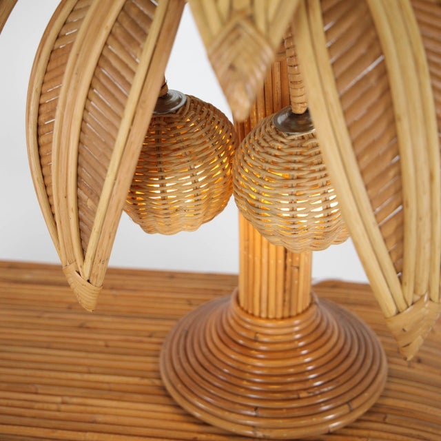Rattan Coconut Tree Lamp For Sale - Image 6 of 18