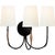 Kairos 14" Triple Sconce in Aged Iron and Roman Bronze with Linen Shades Designer: Thomas O'Brien Finish: Aged Iron and...