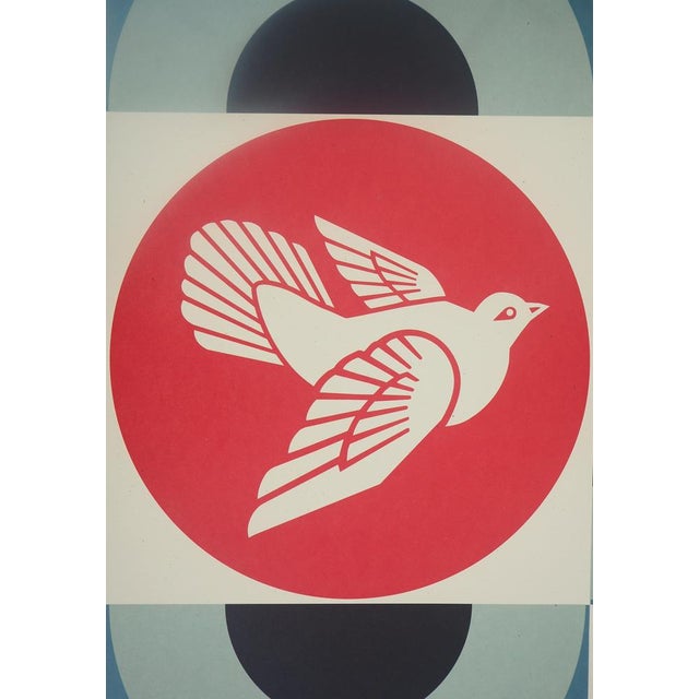 Contemporary Shepard Fairey, Geometric Dove Blue, Lithograph For Sale - Image 3 of 5