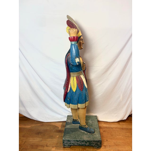 Vintage Hand-Carved Wood Cigar Store Figure – Americana Folk Art For Sale - Image 10 of 13