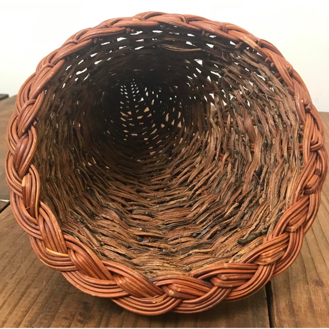 Rustic Cornucopia Basket Wicker Grapevine Two Tone Basket Chairish