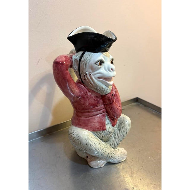 1950s Mottahedeh Portugal Ceramic Monkey Pitcher For Sale - Image 6 of 6