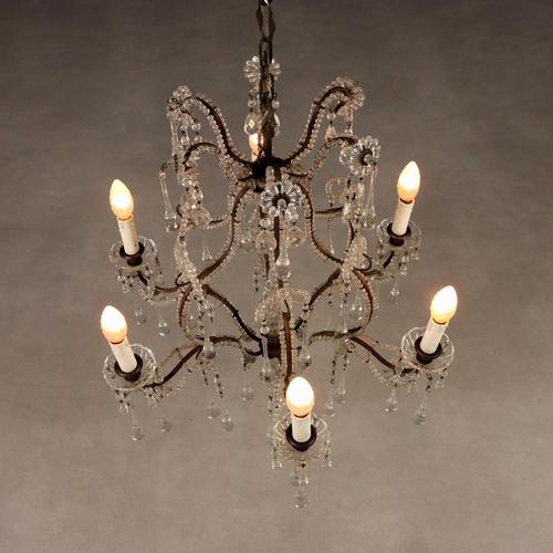 Chandelier in Burnished Metal For Sale - Image 9 of 11