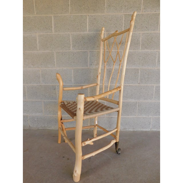 Daniel Mack Signed Stripped Bark Maple Stick Arm Chair For Sale In Philadelphia - Image 6 of 12