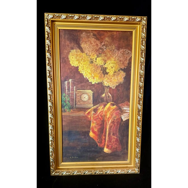 Yellow Vintage Still Life Oil Painting For Sale - Image 8 of 12