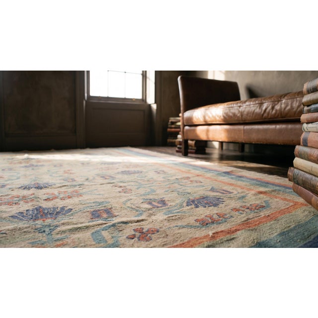 Amazing Pearl White Color Antique Donegal Arts & Crafts Styles Rug by Dun Emer For Sale - Image 9 of 9