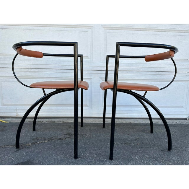 Postmodern Style Brown Chairs For Sale - Image 4 of 9