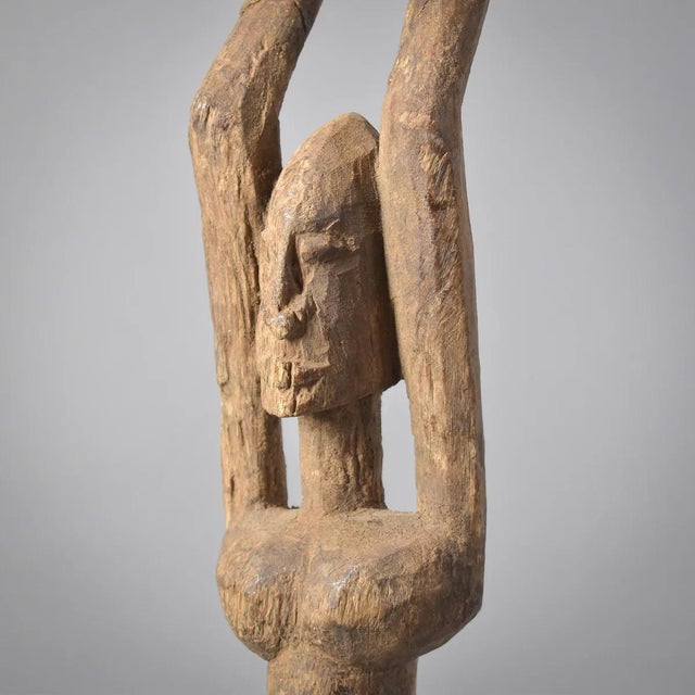 Early 20th Century Early 20th Century Dogon Tellem Standing Ladder Arm Wood Figure For Sale - Image 5 of 12