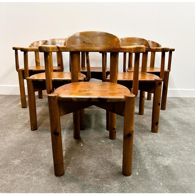 Brutalist Vintage Pine Armchairs by Rudolf Steiner, Set of 6 For Sale - Image 3 of 14